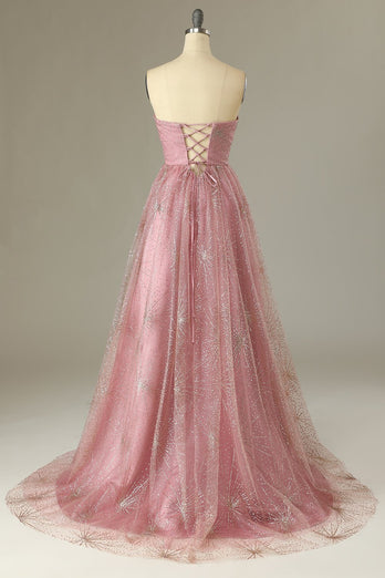 Abito da cerimonia con scollo a cuore e linea A con Criss Cross Back