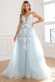 Appliques Azzurro Tulle Prom Dress