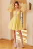 Carica l&#39;immagine nel visualizzatore di Gallery, Spaghetti Gialli Spalline Short Party Dress