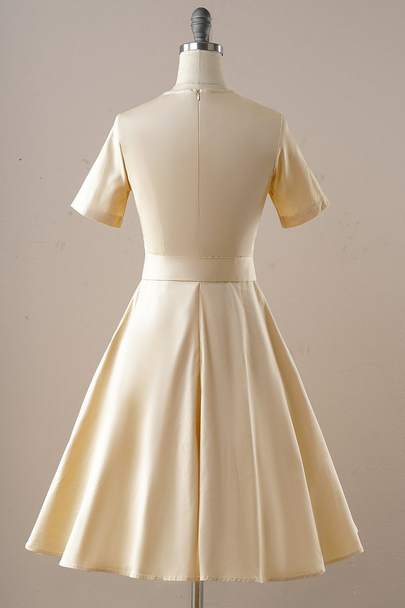 Carica l&#39;immagine nel visualizzatore di Gallery, Abito Vintage Albicocca Square Collo 1950s