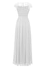 Carica l&#39;immagine nel visualizzatore di Gallery, Elegante abito bianco in pizzo lungo con maniche a cappuccio