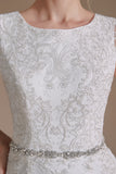 Camicia a Sirena Bianca Maniche Abito Da Sposa con Pizzo