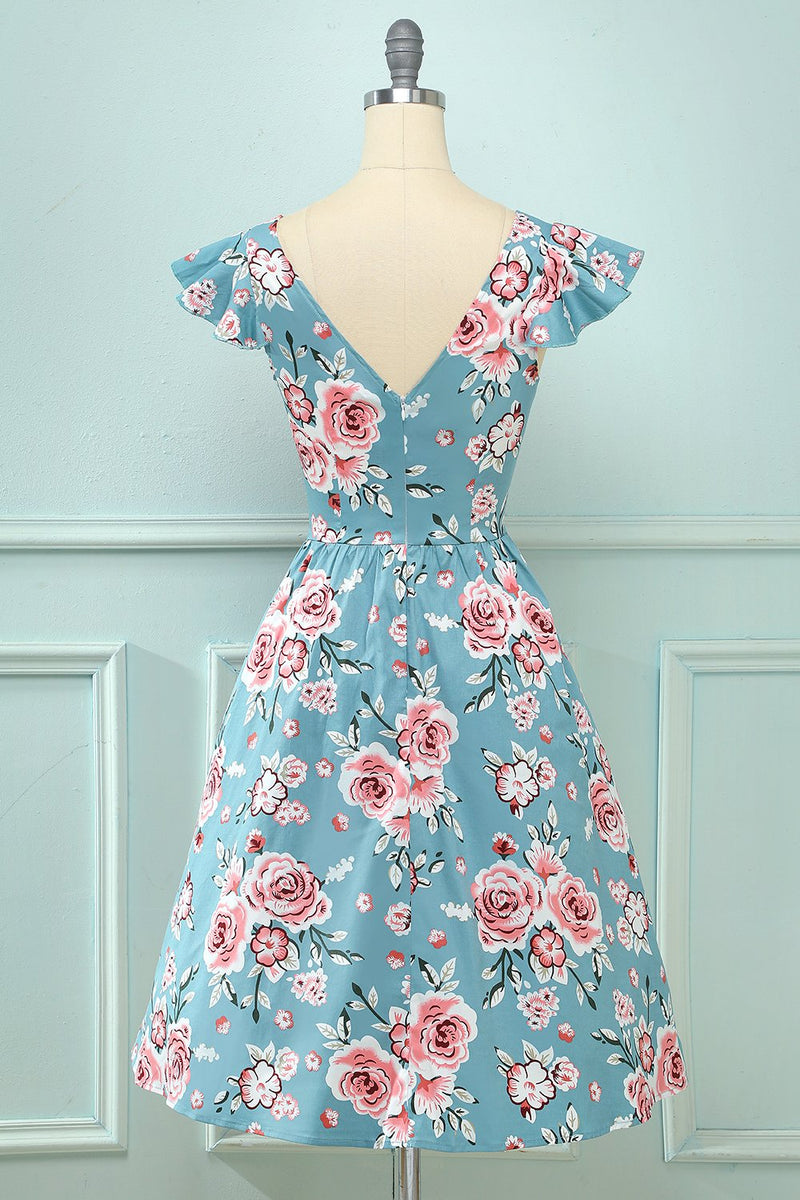 Carica l&#39;immagine nel visualizzatore di Gallery, Abito vintage floreale rosa rosa