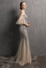 Carica l&#39;immagine nel visualizzatore di Gallery, Champagne Paillettes Long Prom Dress con volant