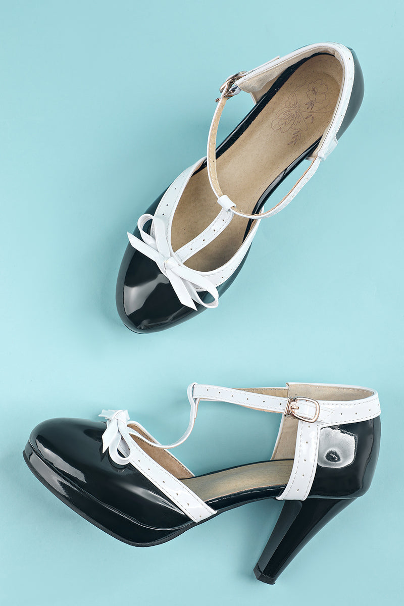 Carica l&#39;immagine nel visualizzatore di Gallery, Vintage Rosso T-Strap Tacchi