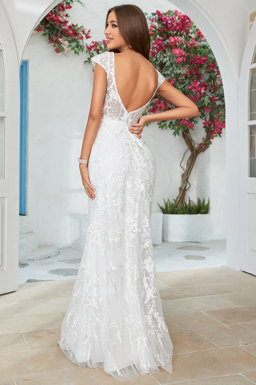 Scollo Abiti Da Sposa Pizzo Sirena Abito Da Sposa Con Scollo A V