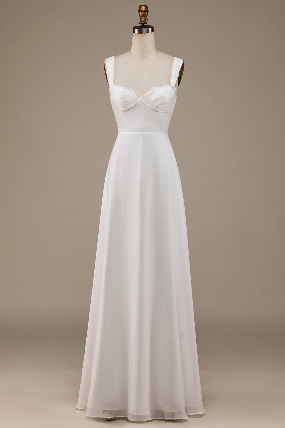 Avorio Scoop collo Boho abito da sposa con pizzo