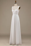 Avorio girocollo Boho abito da sposa con pizzo