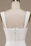 Avorio girocollo Boho abito da sposa con pizzo